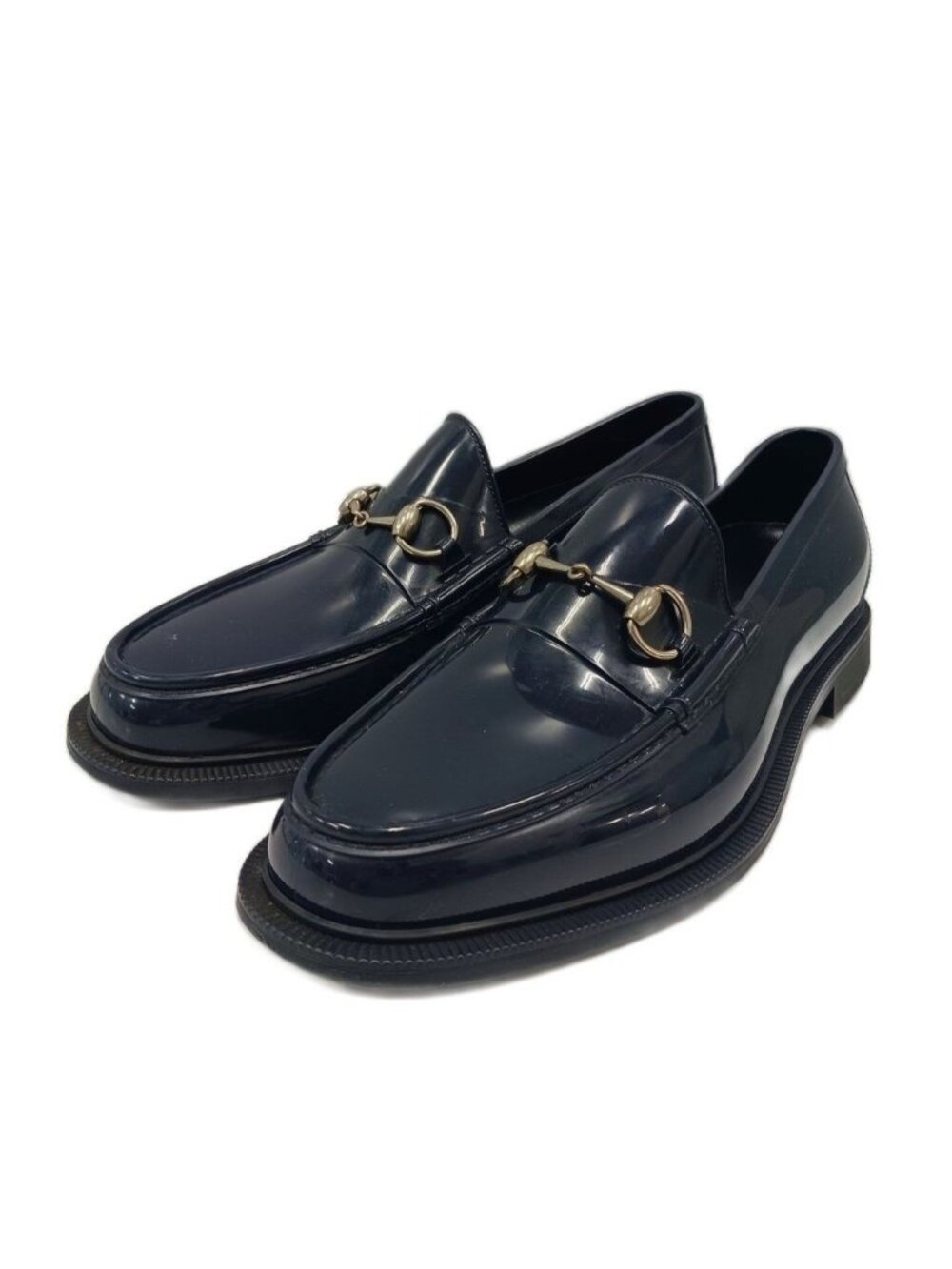 Gucci Horsebit Loafers Rubber Navy 10